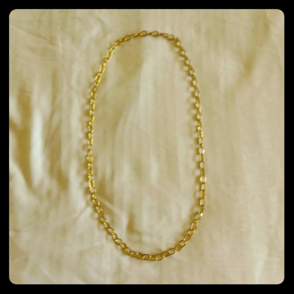 18K gold plated stainless steel paperclip necklace